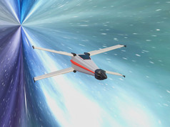 宇宙飞船飞行超音速速度呈现
