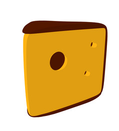 奶酪片轮廓插图白色背景