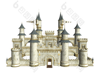 童话故事城堡白色背景