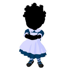 小非洲美国爱丽丝仙境插图轮廓白色背景