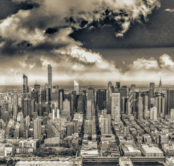 空中视图中城曼哈顿新纽约城市空中视图中城曼哈顿新纽约城市