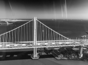 美丽的空中视图三旧金山湾桥美丽的空中视图三旧金山湾桥