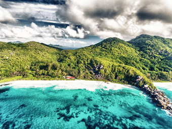 空中景观迪格岛塞舌尔岛屿空中景观迪格岛塞舌尔岛屿