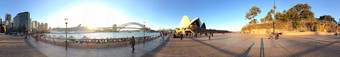 悉尼8月全景视图悉尼港与歌剧房子和桥的城市吸引了几百万游客每年