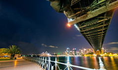 悉尼港桥晚上城市象征澳大利亚