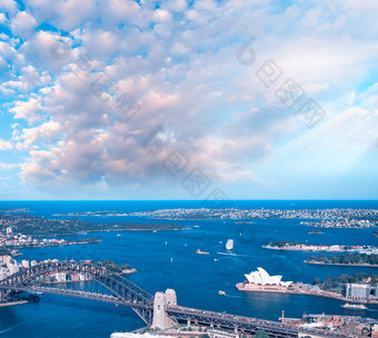 空中视图<strong>悉尼港</strong>桥城市象征澳大利亚