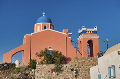 色彩斑斓的教堂圣托里尼岛希腊