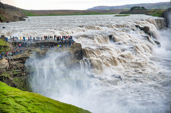 强大的古佛斯<strong>瀑布瀑布</strong>冰岛
