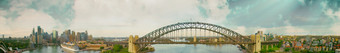 悉尼港口桥苏奈特视图从的天空澳大利亚