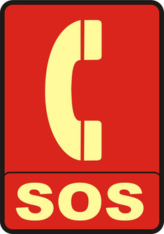 渲染红色的SOS标志孤立的白色