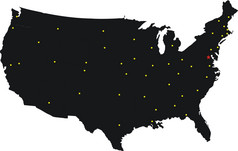 黑色的地图曼联州美国的白色背景