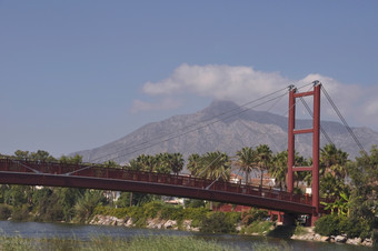 美丽的波多黎各巴努斯桥提醒金门桥三旧金山西班牙