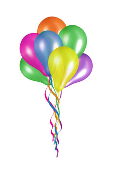 色彩斑斓的气球孤立的白色背景