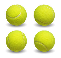 网球球集合孤立的白色背景