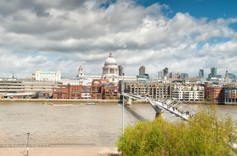 伦敦<strong>五月</strong>城市景观与保罗rsquo大教堂而且年桥正式已知的的伦敦年人行桥<strong>五月</strong>伦敦英格兰开放6月