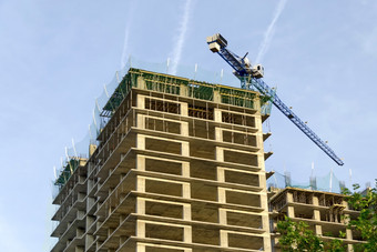 建设许多层建筑而且jib-crane