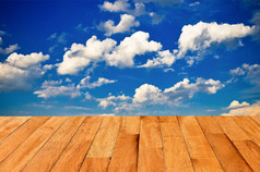 天空背景与与木木板