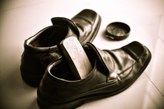 清洁洗涤器皮革鞋子