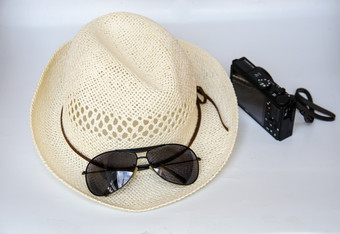 帽子而且太阳镜为夏天假期