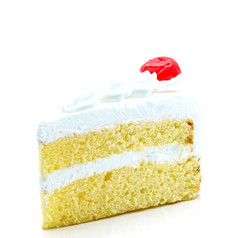 片美味的蛋糕孤立的白色