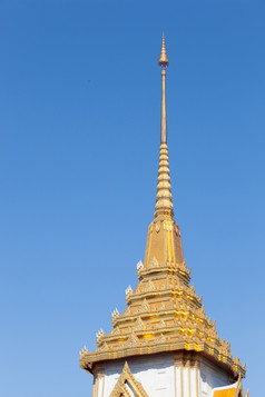 屋顶宝塔的蓝色的斯凯布赖特蓝色的天空背景