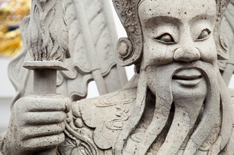 巨大的粉刷雕像中国人艺术的艺术传统的泰国设计