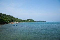 海滩景点芭堤雅Koh学树覆盖山Koh学