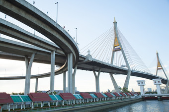 普密蓬桥桥在大河泰国路线<strong>链</strong>接许多<strong>区域</strong>