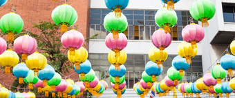 灯灯笼灯笼庆祝的中国人新一年灯色彩斑斓的各种颜色