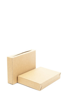 两个棕色（的）纸盒子白色孤立的背景