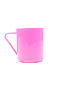 粉红色的塑料玻璃杰出的白色backgroundcatch而且取的背景白色