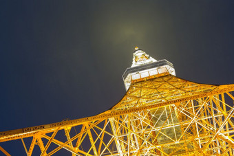 晚上东京塔<strong>具有里程碑</strong>意义的东京日本