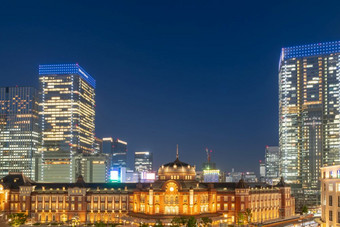 东京铁路站和东京高层建筑建筑《暮光之城》时间东京