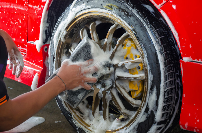 男性手洗轮车车洗泡沫轮