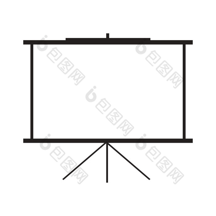 屏幕投影仪演讲董事会图标向量插图孤立的白色背景