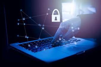 网络安全保护的互联网电脑系统概念黑客使用数字技术