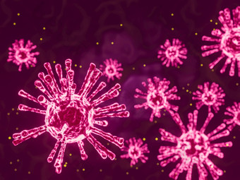 <strong>病毒</strong>新冠<strong>病毒病毒</strong>浮动细胞环境冠状<strong>病毒</strong>爆发摘要向量微生物孤立的紫色的背景