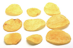 土豆薯片孤立的白色背景