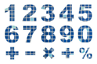 一个零数字而且基本数学符号使从马赛克<strong>瓷砖图片</strong>