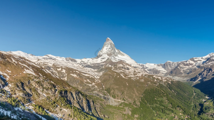 美丽的山马特洪峰阿尔卑斯山脉策马特瑞士