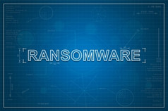 ransomware纸蓝图背景技术概念