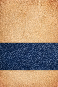 米色自然皮革纹理与蓝色的条纹作文为背景