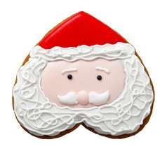 圣诞节姜饼饼干孤立的白色背景圣诞老人老人形状