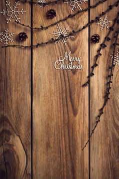 圣诞节背景木表格复制空间前视图