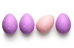 复活节鸡蛋白色背景复活节概念前视图