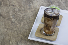 冰咖啡摩卡与融化巧克力股票照片