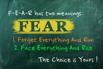恐惧首字母缩写概念勇敢选择生活