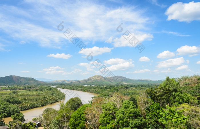 空中自然视图科科特克拉克拉地峡的克拉地峡的马来半岛的半岛狭隘的点克拉武里府河形成自然边界之间的泰国而且缅甸