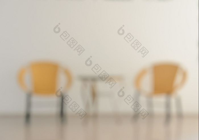 模糊摘要图像黄色的椅子与表格游说团体餐厅为背景