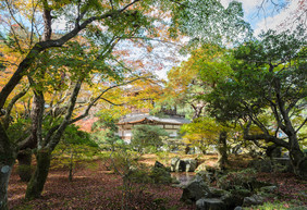 银展馆银阁寺寺庙在秋天颜色京都议定书日本